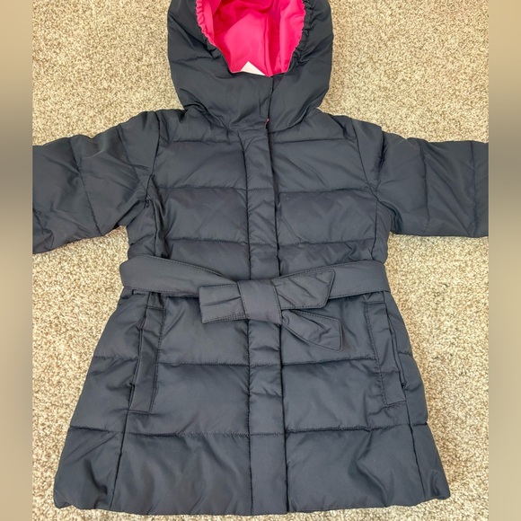 NWT Size 2 Crewcuts navy blue tie waist puffer coat 2T JCREW toddler girls - Picture 2 of 7